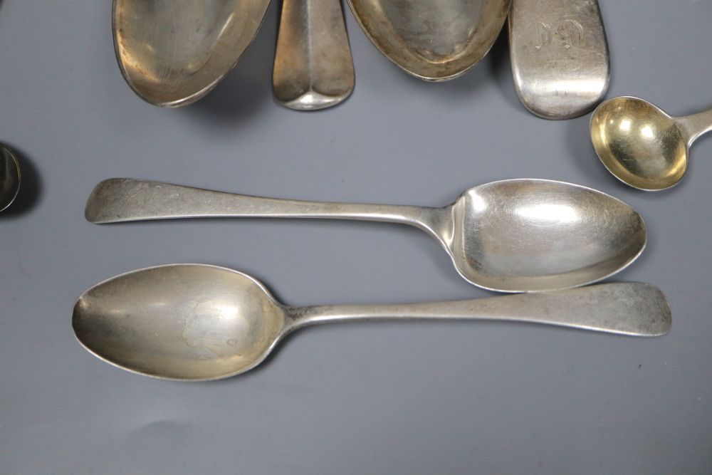 A collection of Georgian and later silver flatware,